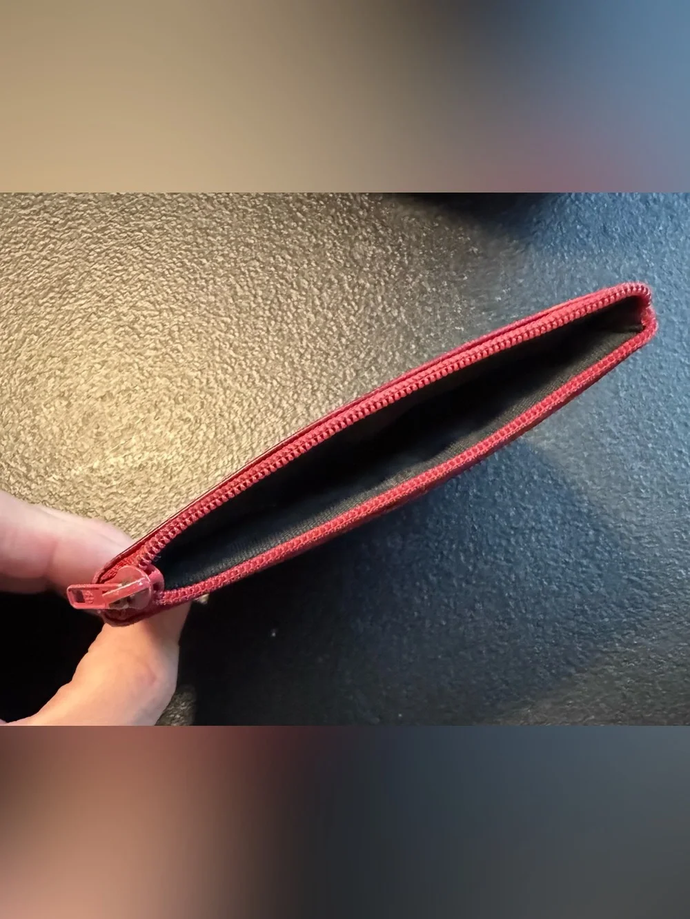 Buxton Red Genuine Leather Zip Pouch